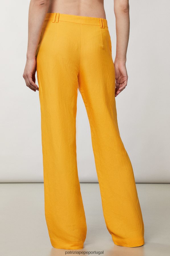 Patrizia Pepe mulheres calça palazzo cintura baixa laranja suculenta vestuário TX086V215
