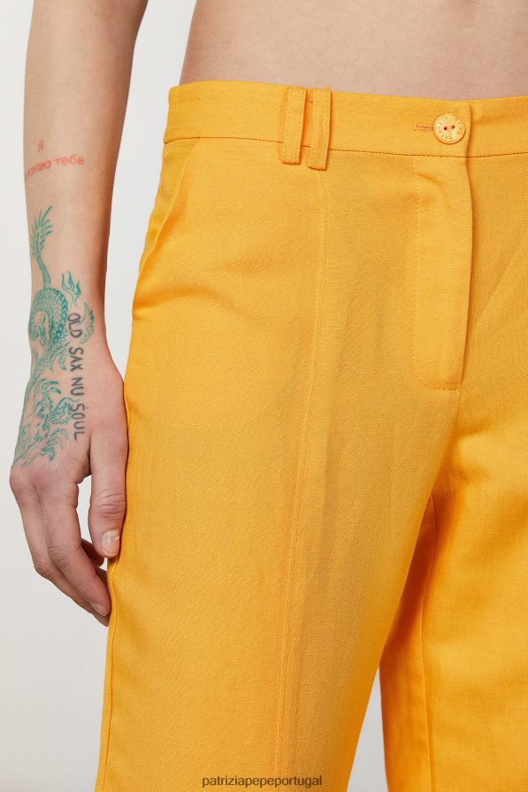 Patrizia Pepe mulheres calça palazzo cintura baixa laranja suculenta vestuário TX086V215