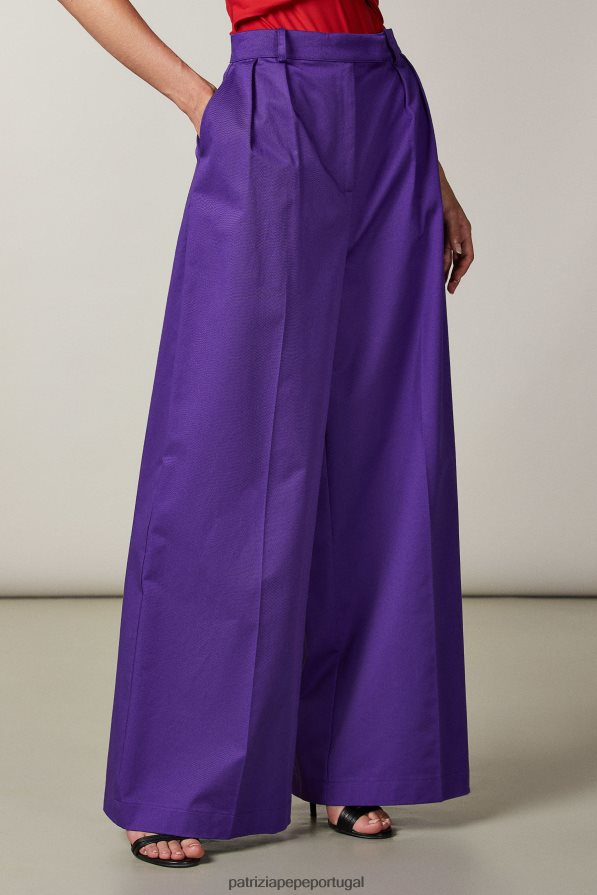 Patrizia Pepe mulheres calça palazzo corte namorado violeta sexy vestuário TX086V576