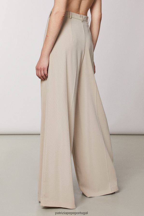 Patrizia Pepe mulheres calça palazzo essencial bege sonhador vestuário TX086V489