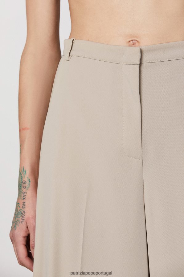 Patrizia Pepe mulheres calça palazzo essencial bege sonhador vestuário TX086V489