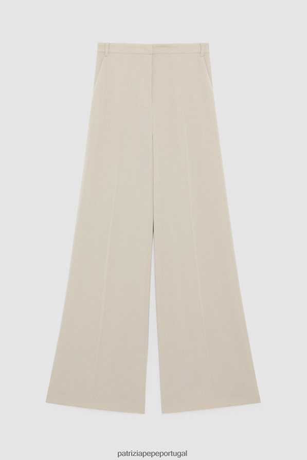 Patrizia Pepe mulheres calça palazzo essencial bege sonhador vestuário TX086V489