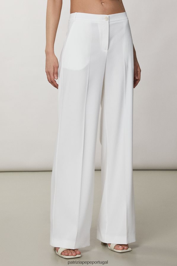 Patrizia Pepe mulheres calça palazzo essencial branco vestuário TX086V607