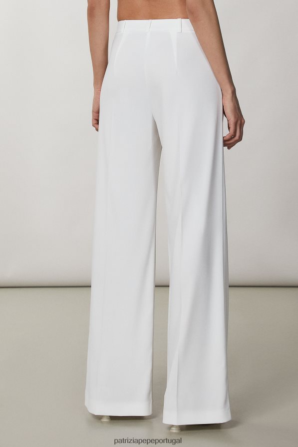 Patrizia Pepe mulheres calça palazzo essencial branco vestuário TX086V607
