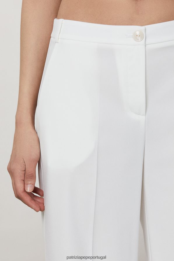 Patrizia Pepe mulheres calça palazzo essencial branco vestuário TX086V607
