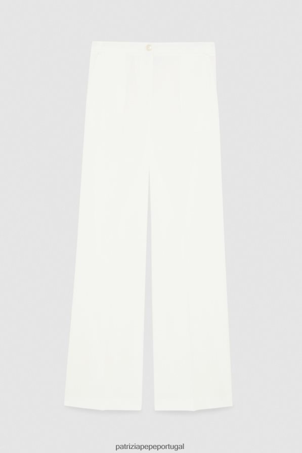 Patrizia Pepe mulheres calça palazzo essencial branco vestuário TX086V607