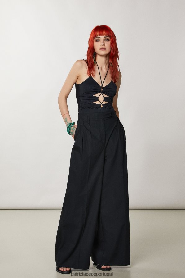 Patrizia Pepe mulheres calça palazzo oversized Nero vestuário TX086V289