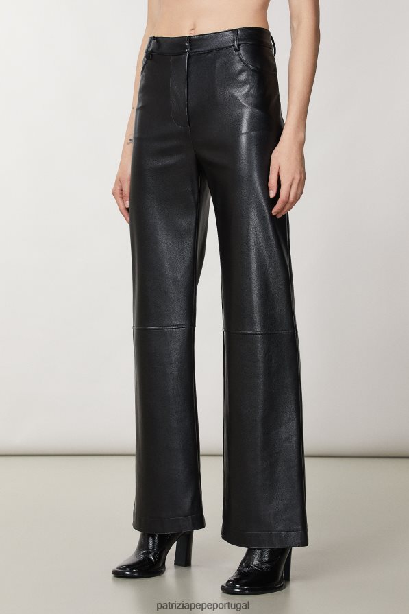Patrizia Pepe mulheres calças palazzo Nero vestuário TX086V150