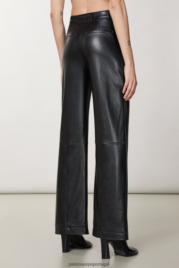Patrizia Pepe mulheres calças palazzo Nero vestuário TX086V150