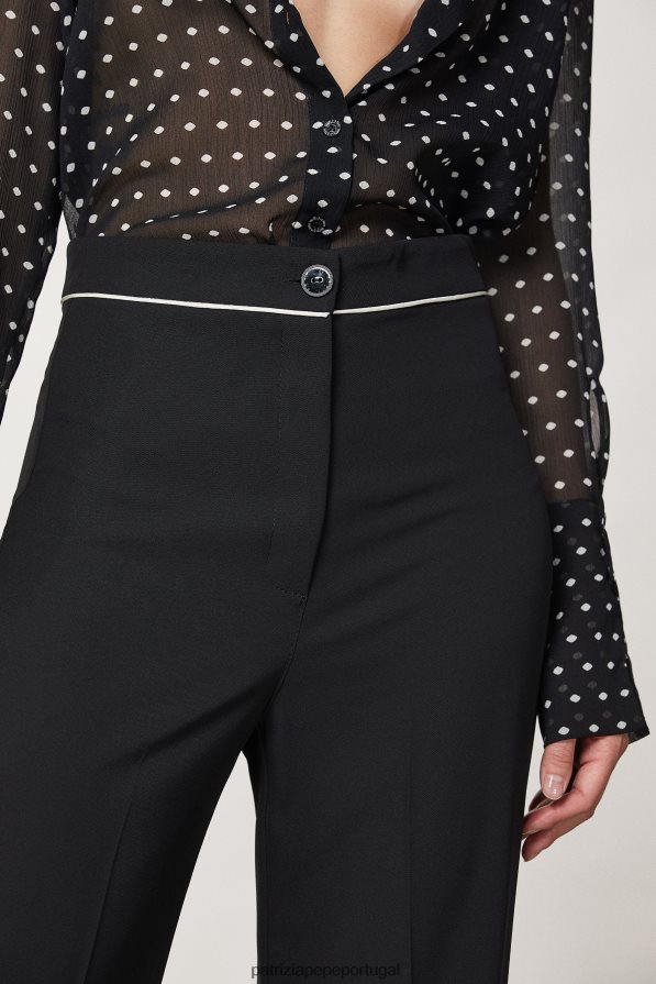 Patrizia Pepe mulheres calças palazzo Nero vestuário TX086V25