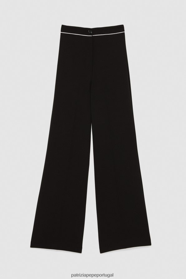 Patrizia Pepe mulheres calças palazzo Nero vestuário TX086V25