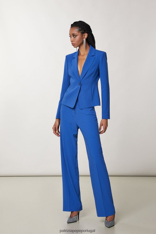 Patrizia Pepe mulheres calças palazzo azul glamouroso vestuário TX086V688