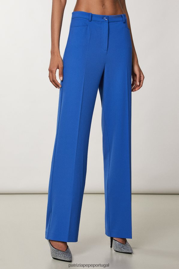 Patrizia Pepe mulheres calças palazzo azul glamouroso vestuário TX086V688