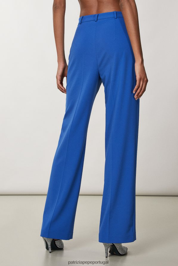 Patrizia Pepe mulheres calças palazzo azul glamouroso vestuário TX086V688