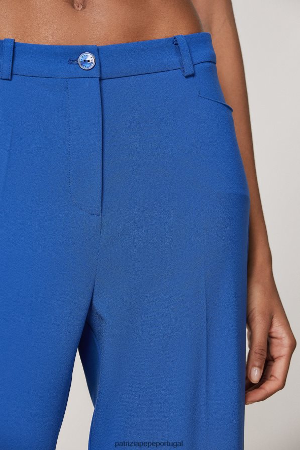 Patrizia Pepe mulheres calças palazzo azul glamouroso vestuário TX086V688