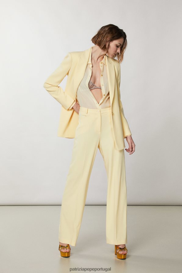 Patrizia Pepe mulheres calças palazzo clareza amarelo vestuário TX086V300