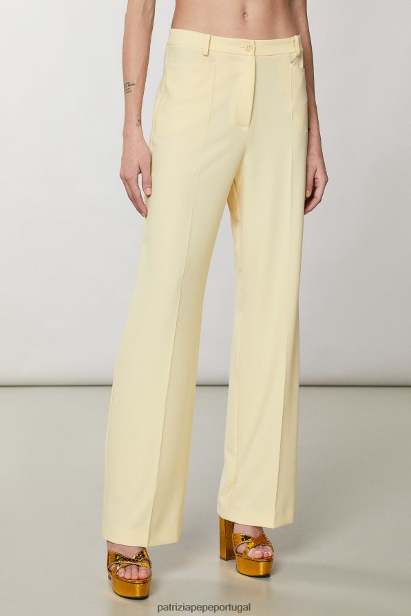 Patrizia Pepe mulheres calças palazzo clareza amarelo vestuário TX086V300