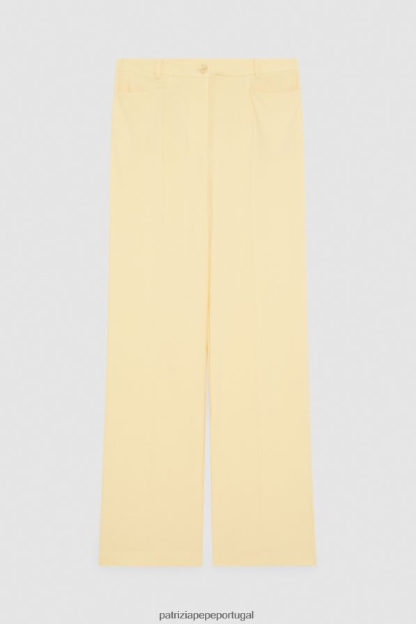 Patrizia Pepe mulheres calças palazzo clareza amarelo vestuário TX086V300