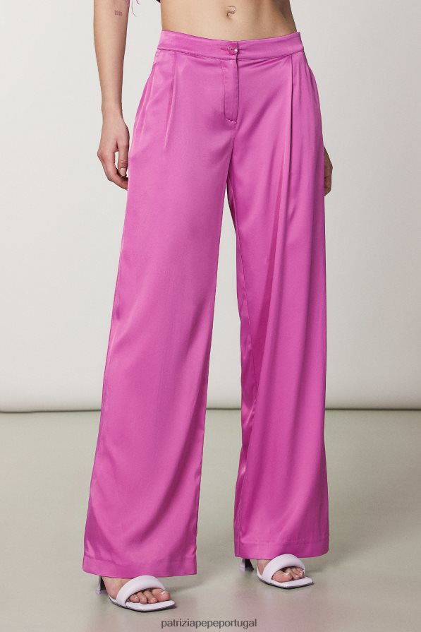 Patrizia Pepe mulheres calças palazzo elegantes orquídea roxa vestuário TX086V520