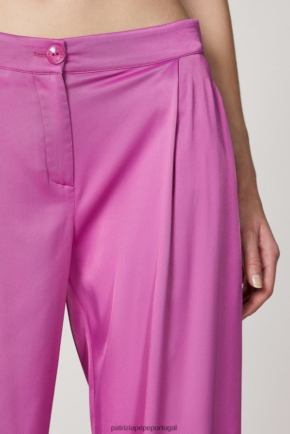 Patrizia Pepe mulheres calças palazzo elegantes orquídea roxa vestuário TX086V520