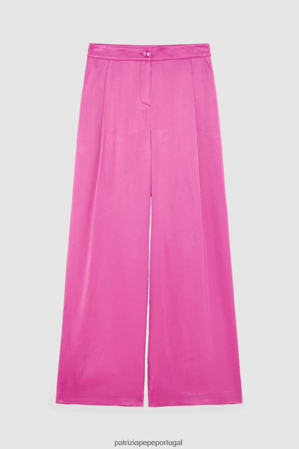 Patrizia Pepe mulheres calças palazzo elegantes orquídea roxa vestuário TX086V520