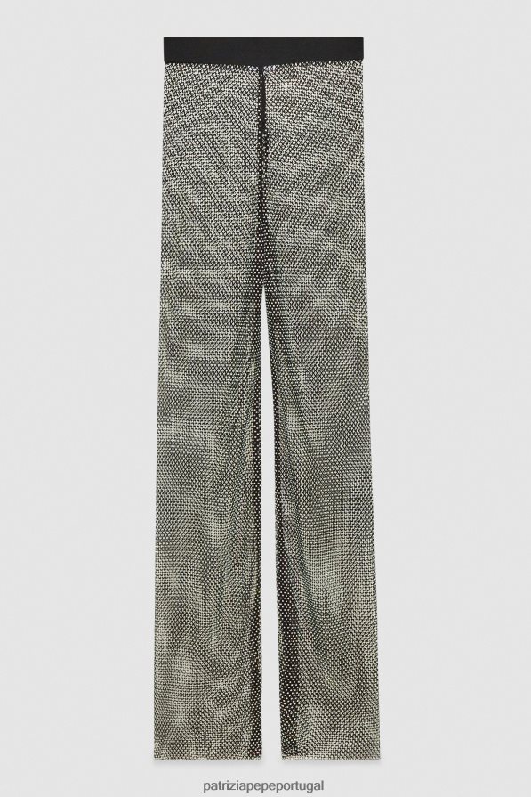 Patrizia Pepe mulheres calça de malha com strass Nero vestuário TX086V513