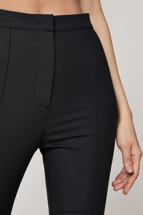 Patrizia Pepe mulheres calças flare finas Nero vestuário TX086V588