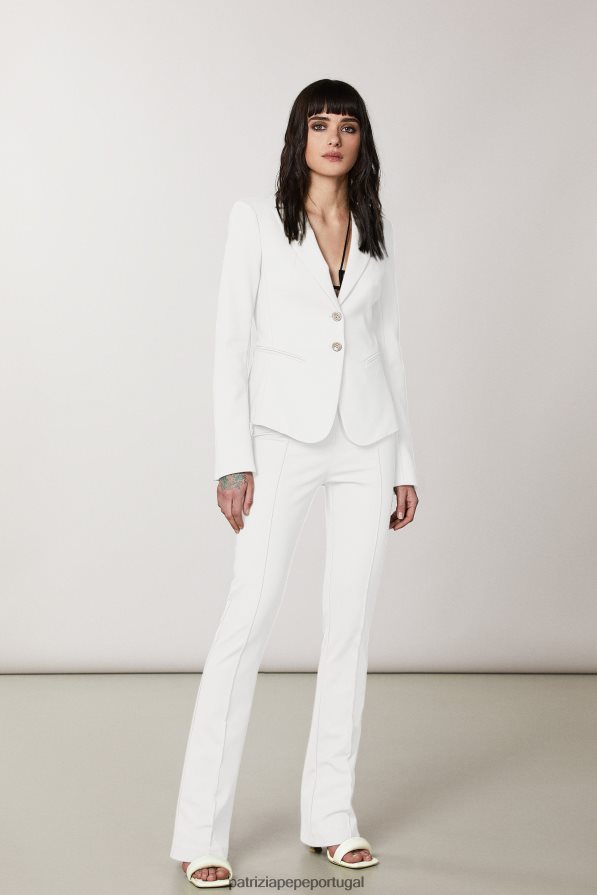 Patrizia Pepe mulheres calças flare finas branco vestuário TX086V595