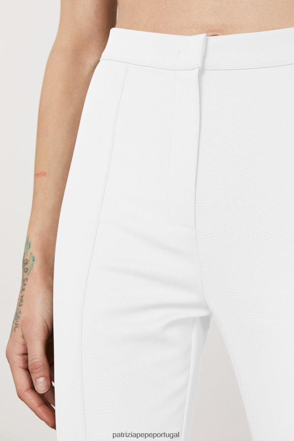 Patrizia Pepe mulheres calças flare finas branco vestuário TX086V595