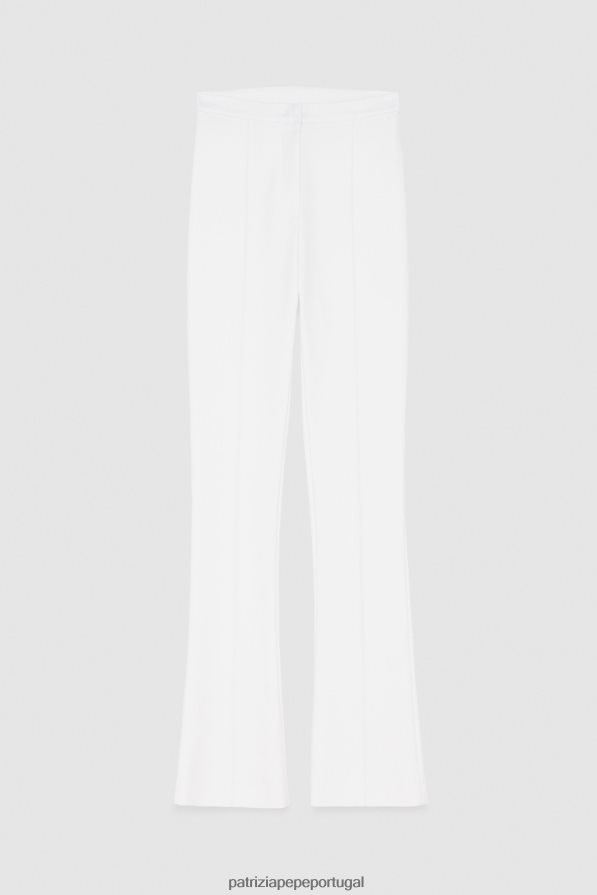 Patrizia Pepe mulheres calças flare finas branco vestuário TX086V595