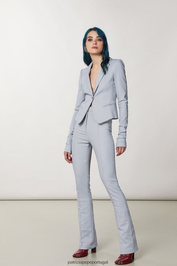 Patrizia Pepe mulheres calças flare finas lua cinza vestuário TX086V177