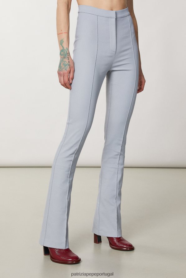 Patrizia Pepe mulheres calças flare finas lua cinza vestuário TX086V177