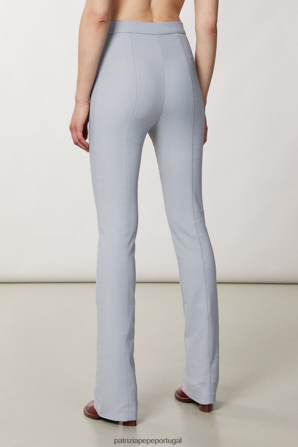 Patrizia Pepe mulheres calças flare finas lua cinza vestuário TX086V177