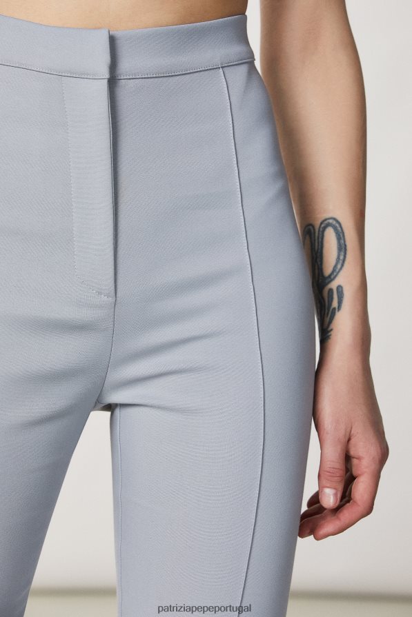Patrizia Pepe mulheres calças flare finas lua cinza vestuário TX086V177