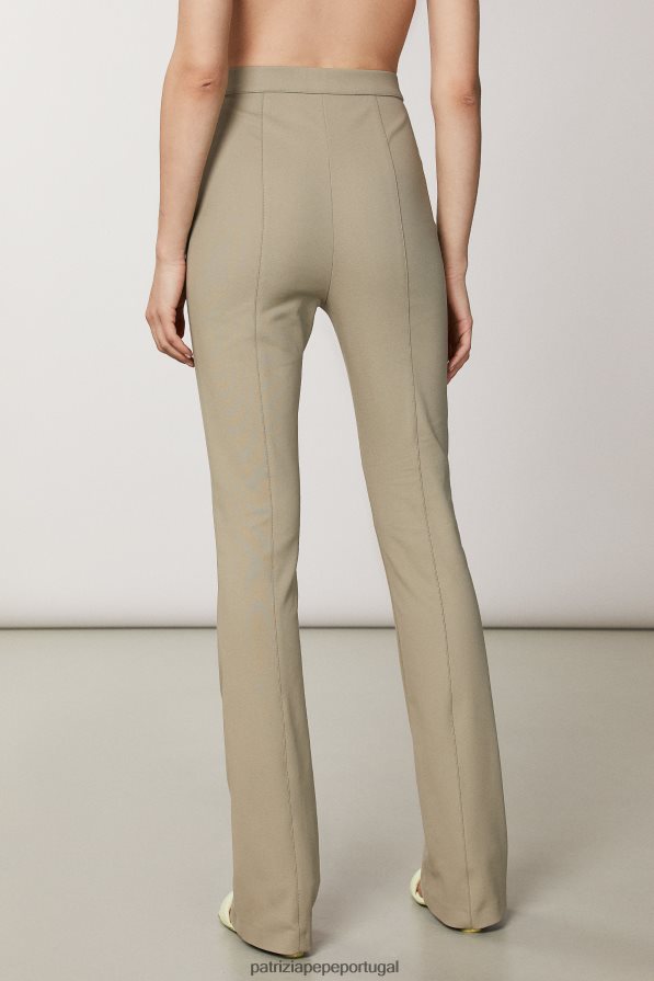 Patrizia Pepe mulheres calças flare finas verde sálvia vestuário TX086V462