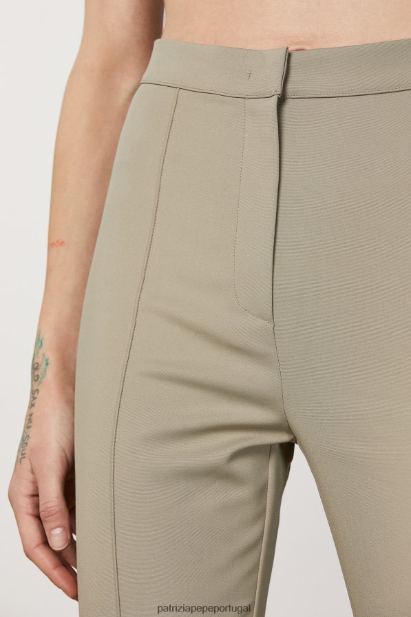 Patrizia Pepe mulheres calças flare finas verde sálvia vestuário TX086V462