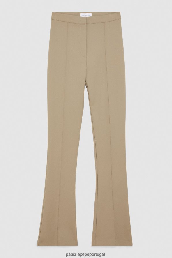 Patrizia Pepe mulheres calças flare finas verde sálvia vestuário TX086V462