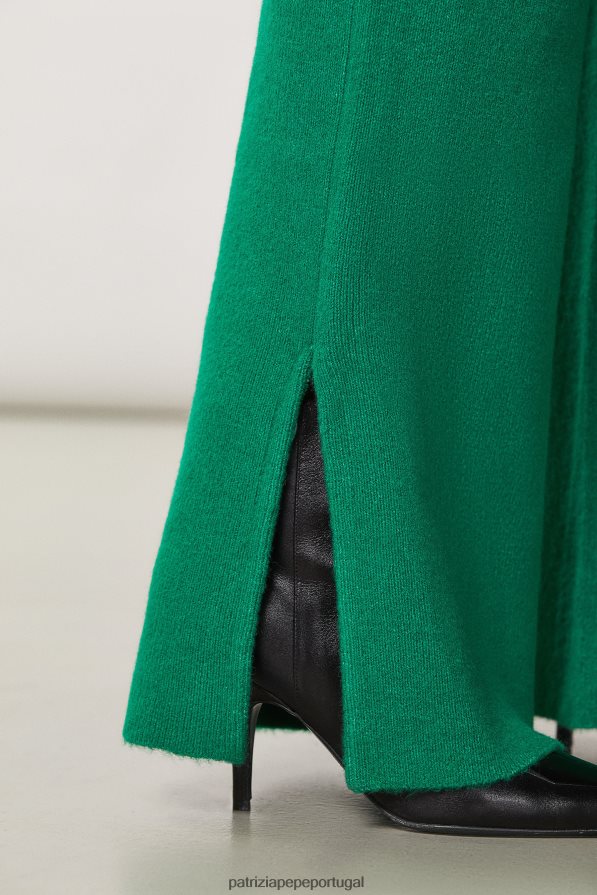 Patrizia Pepe mulheres calças macias com cordão verde vibrante vestuário TX086V708