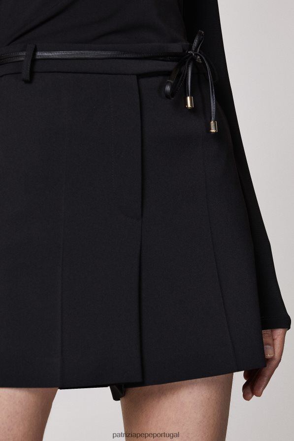 Patrizia Pepe mulheres shorts crepe essenciais Nero vestuário TX086V437