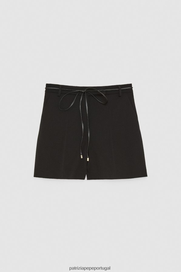 Patrizia Pepe mulheres shorts crepe essenciais Nero vestuário TX086V437