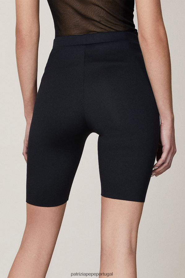 Patrizia Pepe mulheres shorts de ciclismo em jersey fino Nero vestuário TX086V600