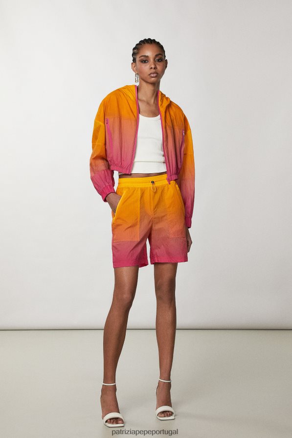 Patrizia Pepe mulheres shorts de corrida de náilon laranja fuxia degradar vestuário TX086V240