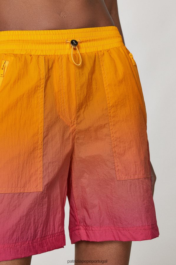 Patrizia Pepe mulheres shorts de corrida de náilon laranja fuxia degradar vestuário TX086V240