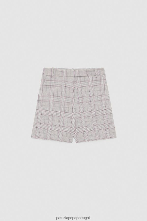 Patrizia Pepe mulheres shorts em viscose xadrez bege primavera vestuário TX086V476