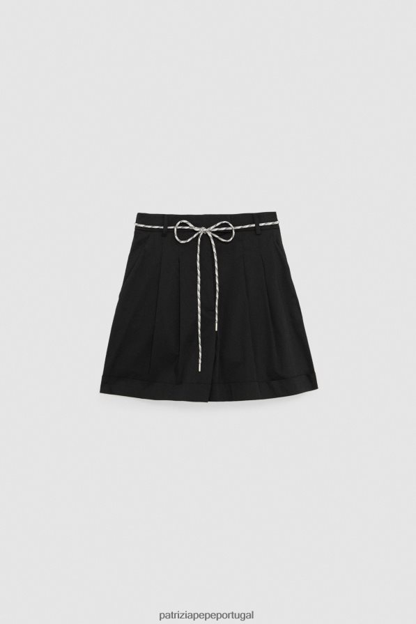 Patrizia Pepe mulheres shorts essenciais com ajuste relaxado Nero vestuário TX086V351