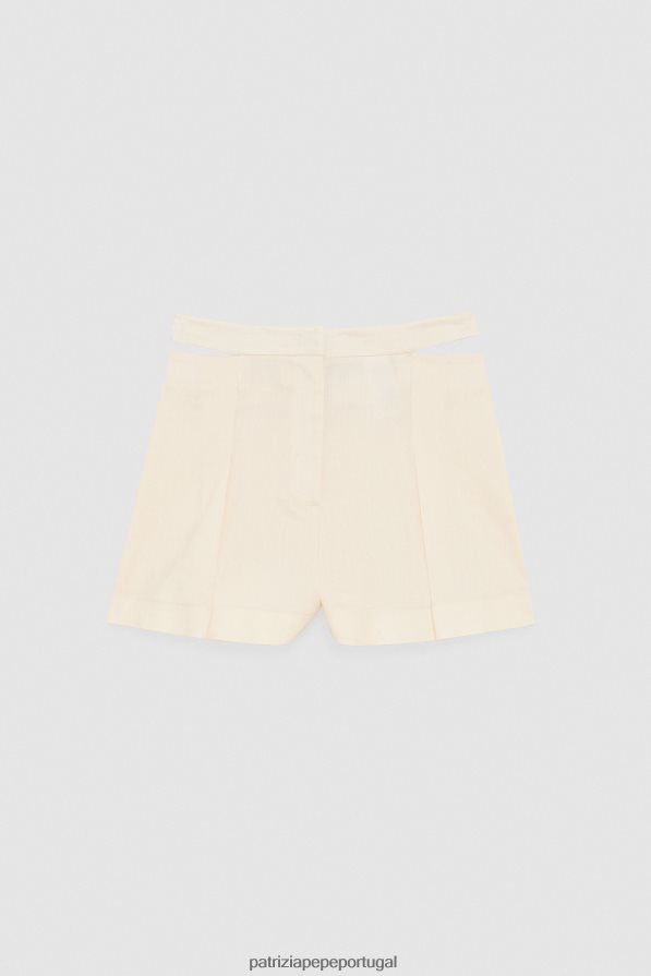 Patrizia Pepe mulheres shorts recortados linho branco vestuário TX086V229