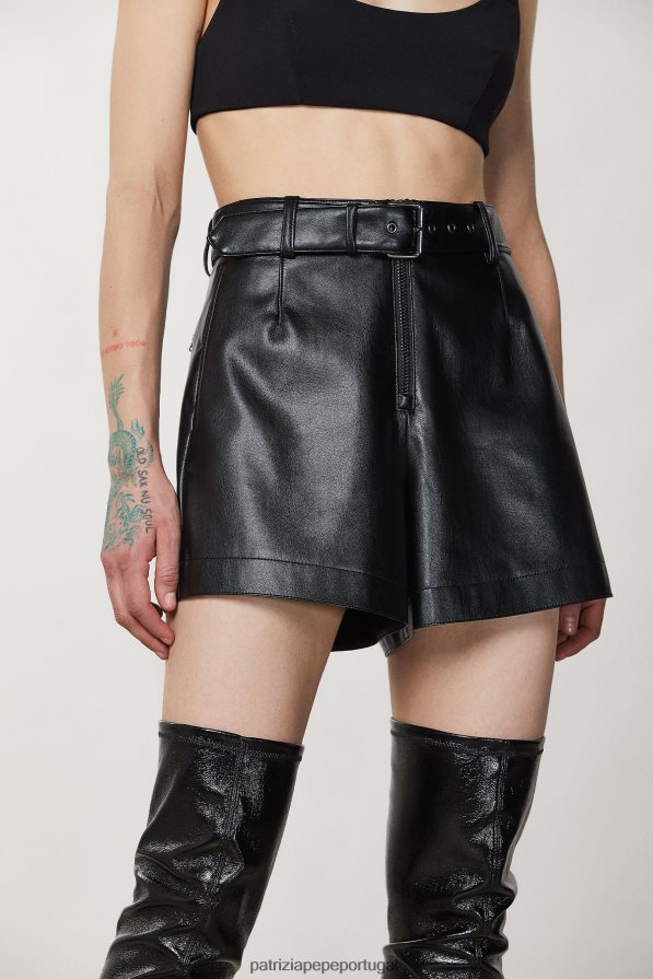 Patrizia Pepe mulheres shorts slim essenciais Nero vestuário TX086V184