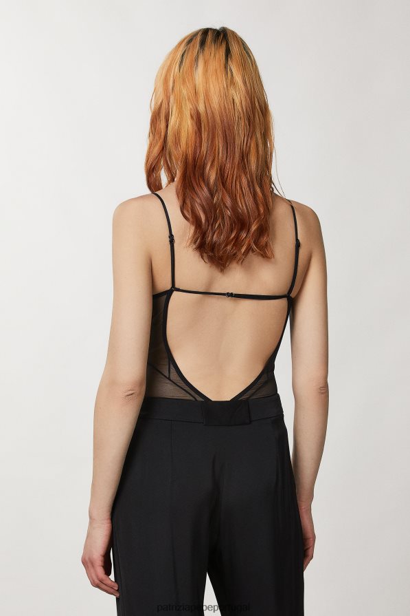 Patrizia Pepe mulheres body de tule Nero vestuário TX086V357