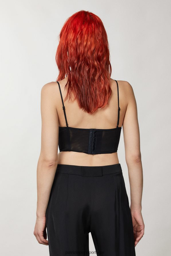 Patrizia Pepe mulheres bralette de tule Nero vestuário TX086V288