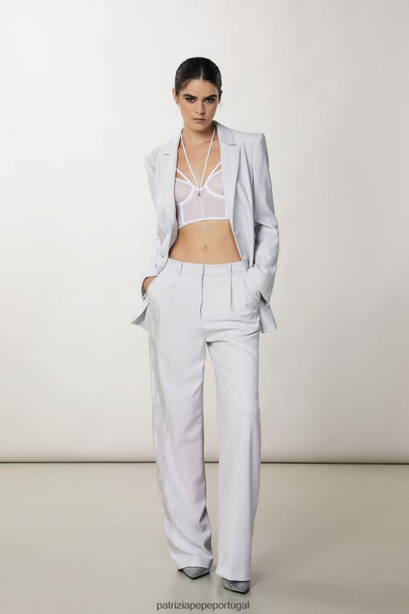 Patrizia Pepe mulheres bralette de tule branco vestuário TX086V373